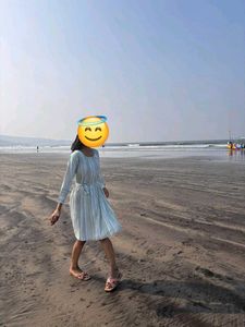 Light green Striped Midi Dress