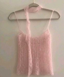 Sheer Pink knitted Camisole Top