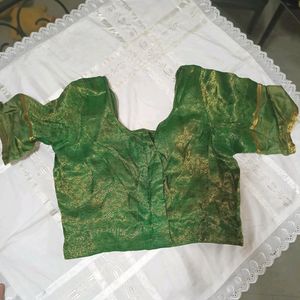Green Golden Silk Blouse