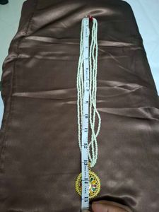 Men's Faux Pearl Necklace with Gold Plated Pendant
