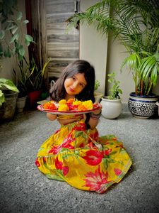 Vibrant Yellow Floral Lehenga Set