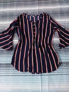 Striped Bell Sleeve Top