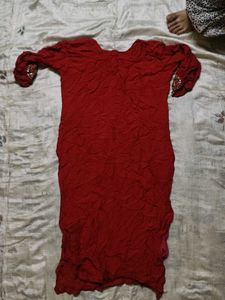 Red Embroidered Kurta
