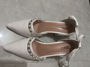 Elegant White Pearl Heels