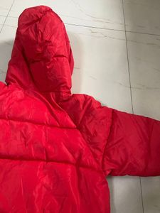 Red Puffer Jacket with Hood