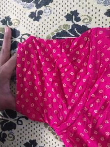 Elegant Pink Kurta with Polka Dot Print