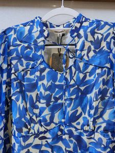 Chic Blue Floral Midi Dress