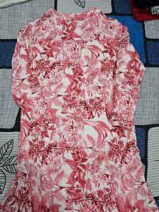 Pink Floral Print Kurta
