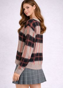 Stylish Plaid Sweater