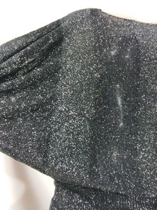 Black Glitter Knit Oversized Top