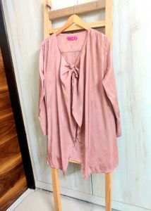 Chic Tan colour Bow Neck Top Size-44
