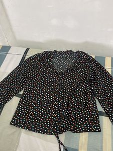 Chic Black Polka Dot Top
