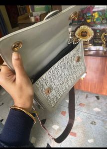 Free Delivery: Stylish Grey Handbag with Monogram