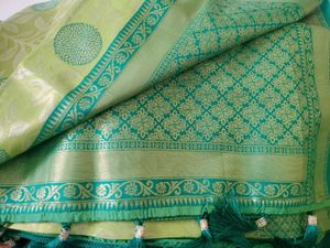 Green &amp; Gold Sari with Blouse