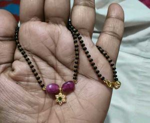 Elegant Mangalsutra with Ruby Pendant