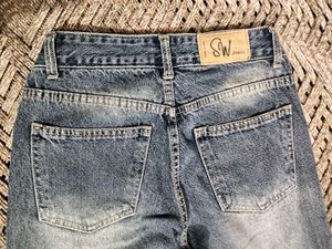Stylish wordrobe Wide Leg tinted Blue Denim Jeans