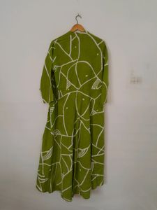 Lime Green Printed Kurta (Women's)