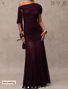 Elegant One-Shoulder Ruched Gown