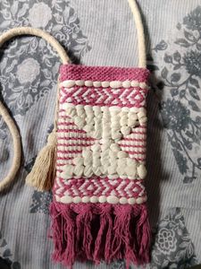 Boho Woven Tassel Sling Bag