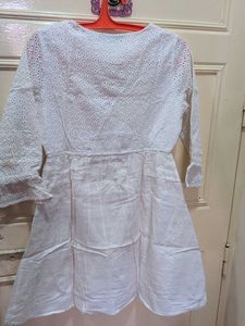 Chic White Broderie Anglaise Dress