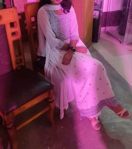 Ethnic White Dress (Naira Model)
