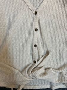 White Cozy Button-Down Knit Cardigan