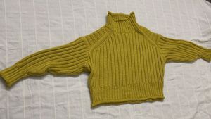 H&amp;M Mustard Knit Crop Sweater