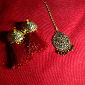 Punjabi earnings with mang tika
