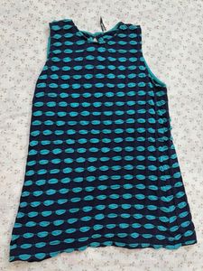 Blue Sleeveless Fitting Top