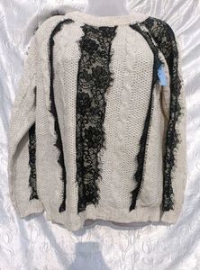 Off white lace sweater