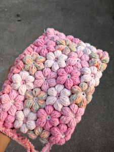 Beautifully made crochet flower hand bag