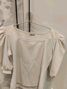 Cream Puff Sleeve Top