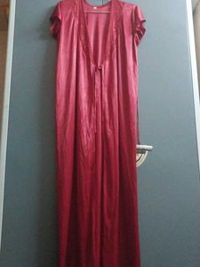 Elegant Red Nightgown 3+2 pc