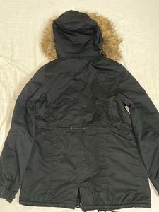 H&amp;M Black Fur Hooded Winter Parka Jacket