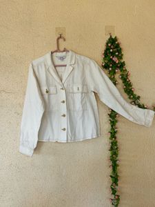 Cream Colored Button-Up Jacket