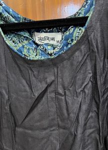 Boho Print Blue Shrug with black gown under