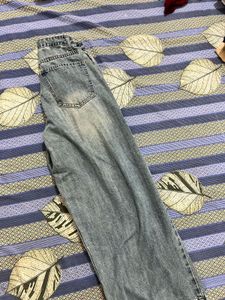 Vintage Wash Wide Leg Jeans