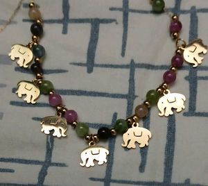 Elephant Charm Beaded Necklace