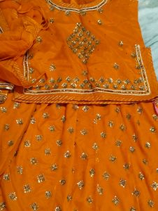 Orange Indian Lehenga Choli Set
