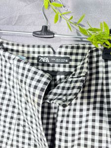 Zara Gingham Check Trousers