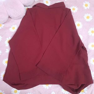 Maroon Button-Down Shirt