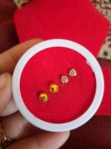 Stud Earring Set - Gold &amp; Crystal