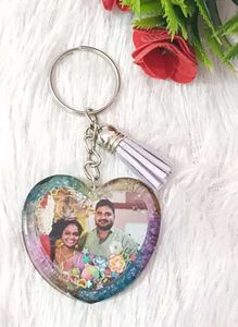Resin Heart shaker Keychain