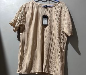 Pleated Short Sleeve Top