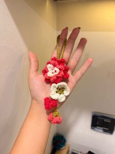 Handmade Crochet Flower Keychain