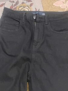 Black Wide Leg Denim Pants