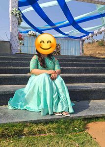 Aqua Blue Heavy Silk Gown