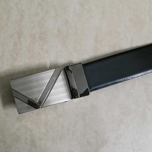 Reversible Men's Belt with Silver Buckle