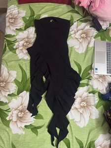 Chic Black Ruffle Mini Dress