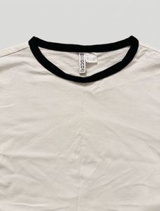 Cream Ringer Tee with Black Trim